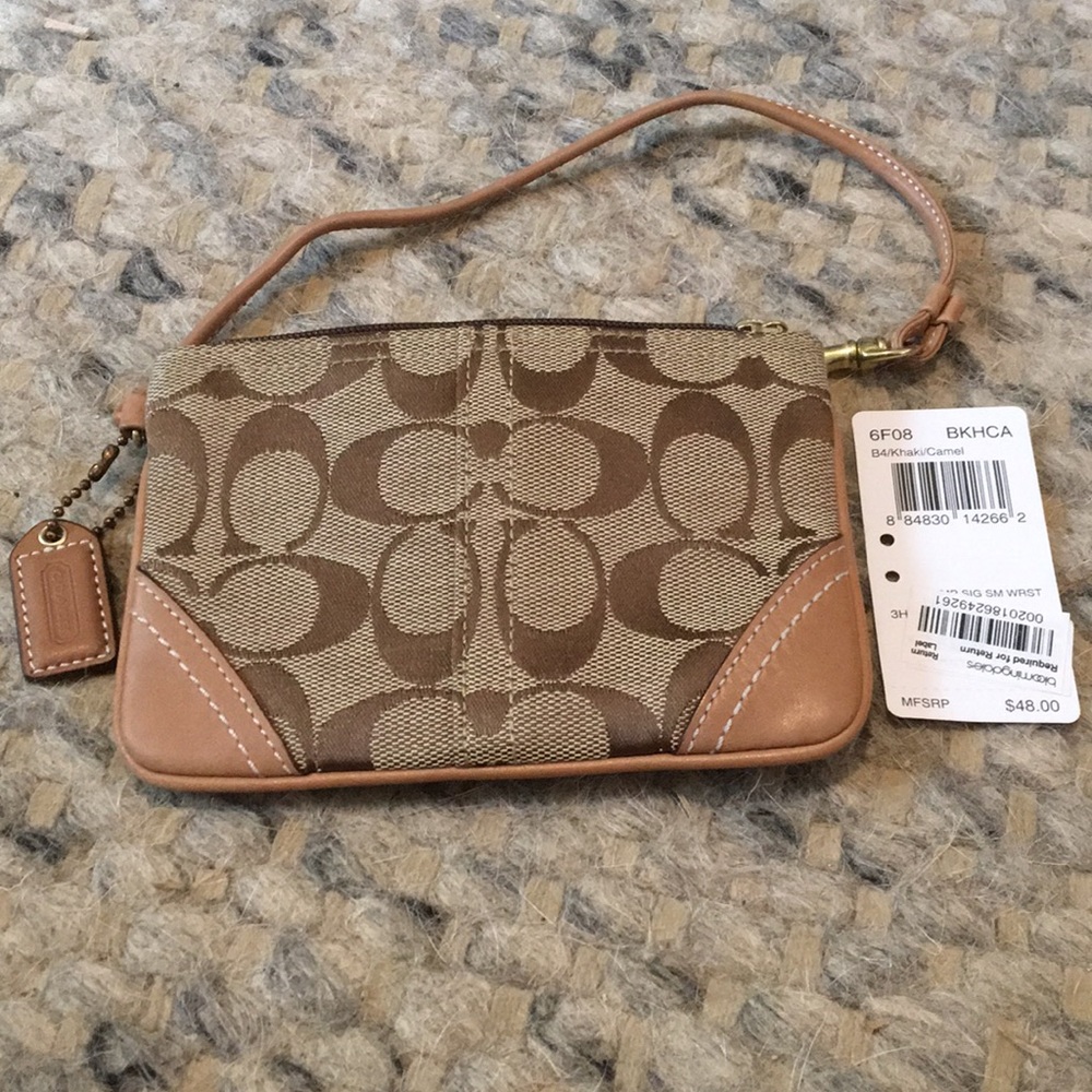 Coach Tan Signature Wristlet